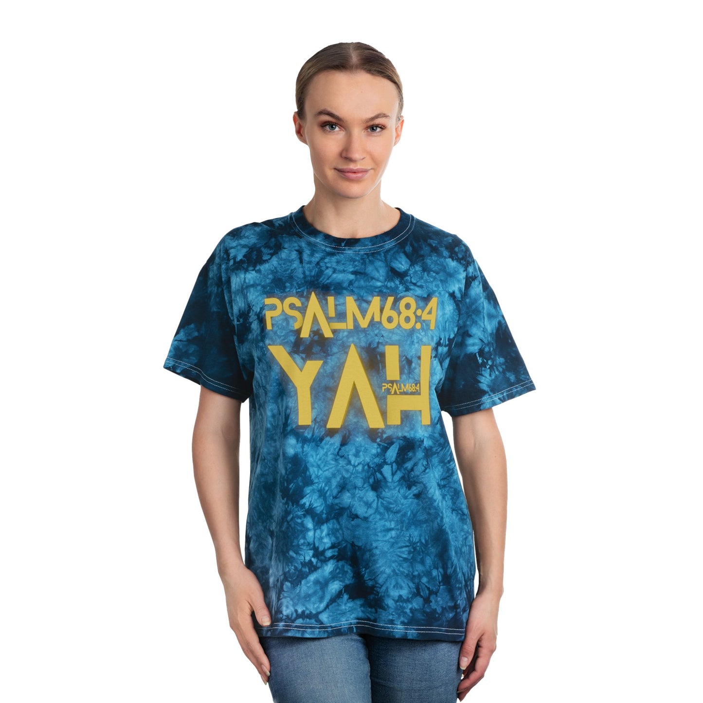 Alpha Yah 'Psalm 68:4' Tie-Dye Tee, Crystal