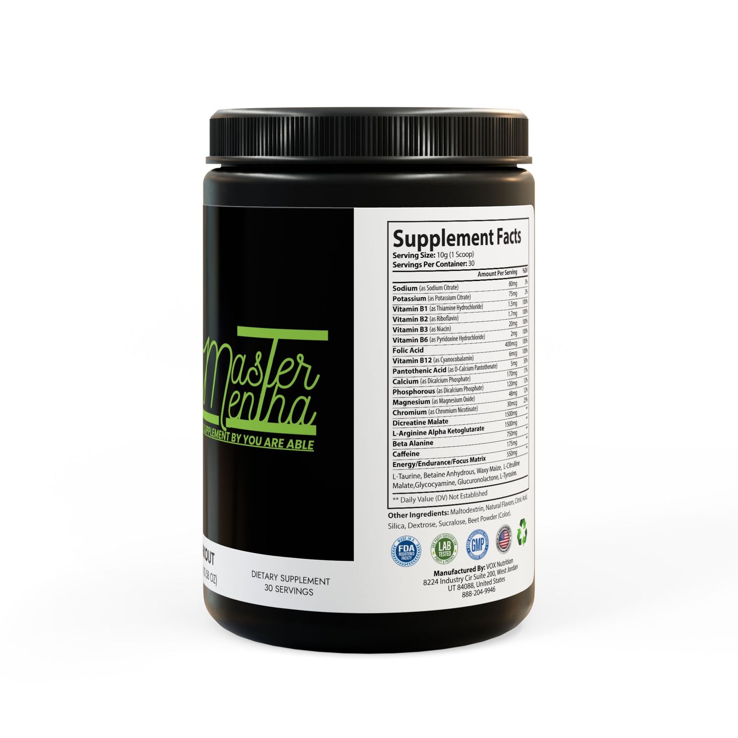 Str8ight 8 Master Pre-Workout Supplement, Watermelon (300g, 10.58oz)