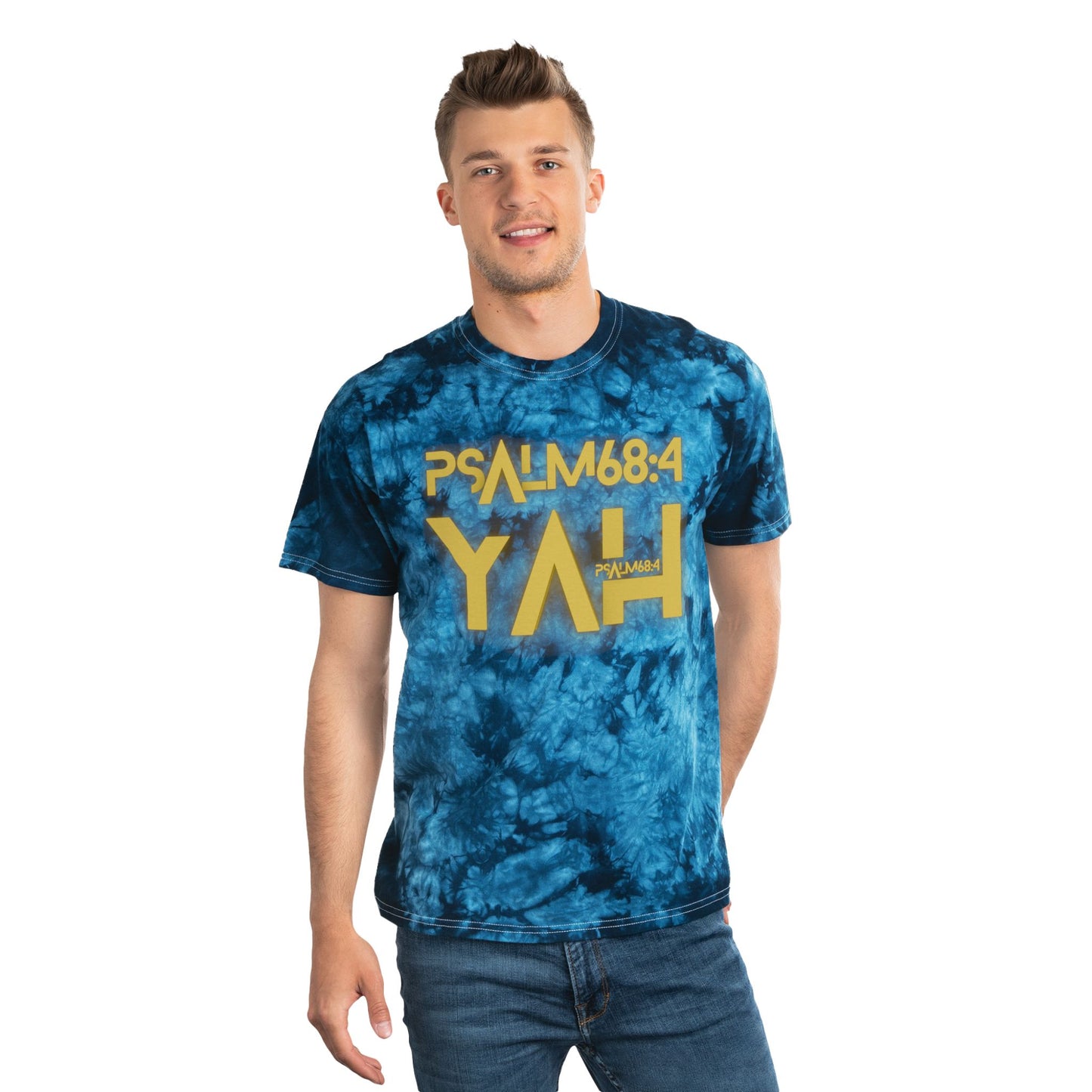 Alpha Yah 'Psalm 68:4' Tie-Dye Tee, Crystal