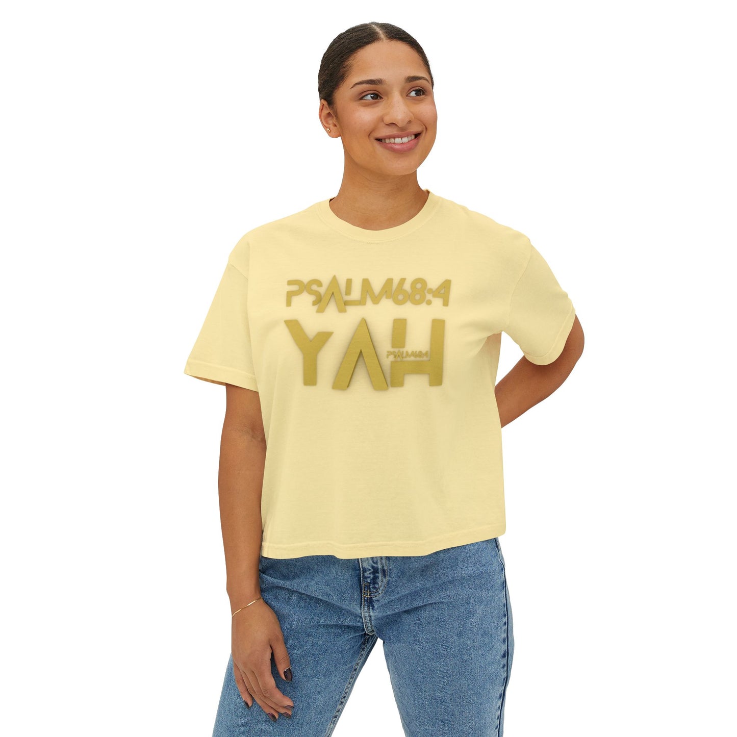 Alpha Yah 'Psalm 68:4' Women's Boxy Tee