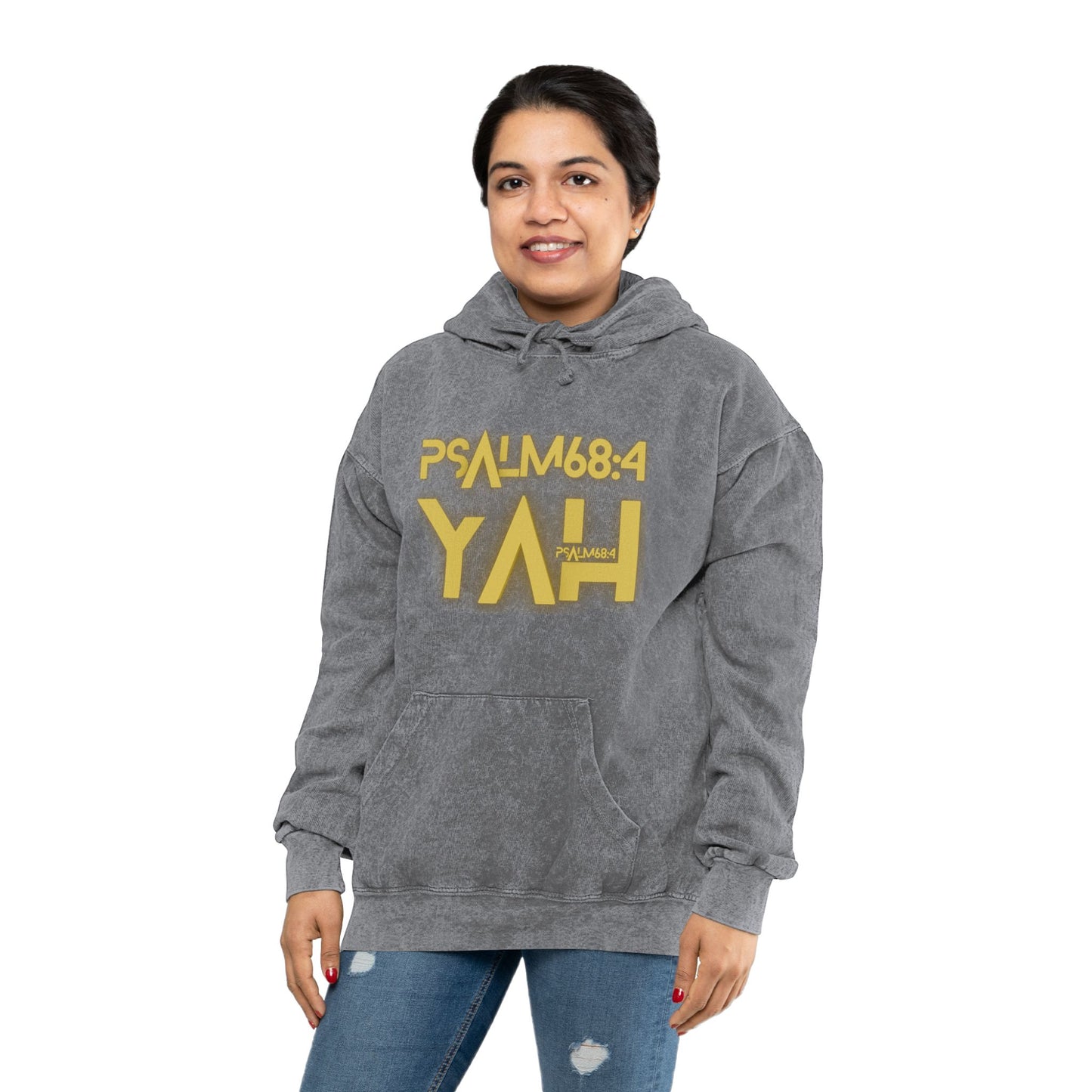 Alpha Yah Psalm 68 Mineral Wash Hoodie