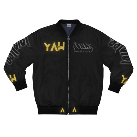 Alpha Yah Black on Black MEN Bomber Jacket