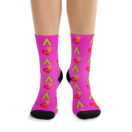 Alpha Lovellee 'Pretty In Pink' Poly Socks