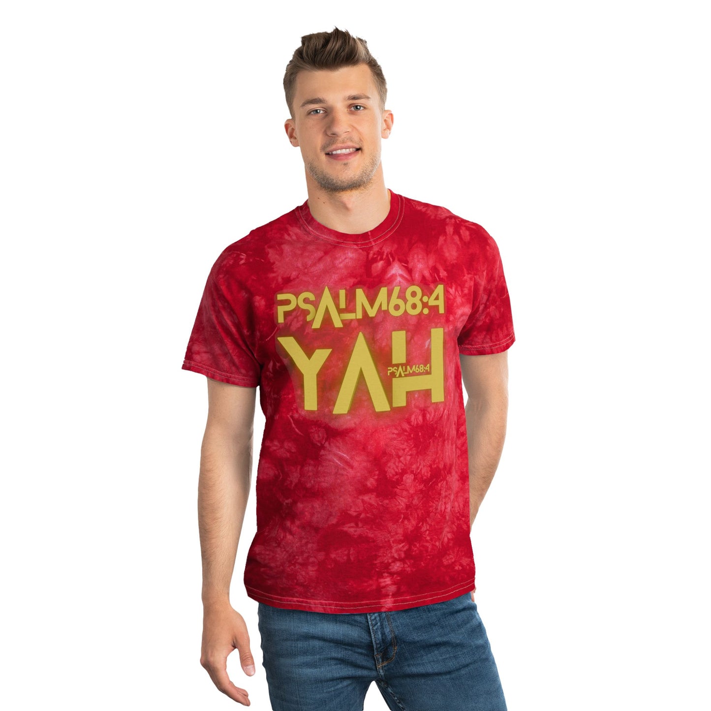 Alpha Yah 'Psalm 68:4' Tie-Dye Tee, Crystal