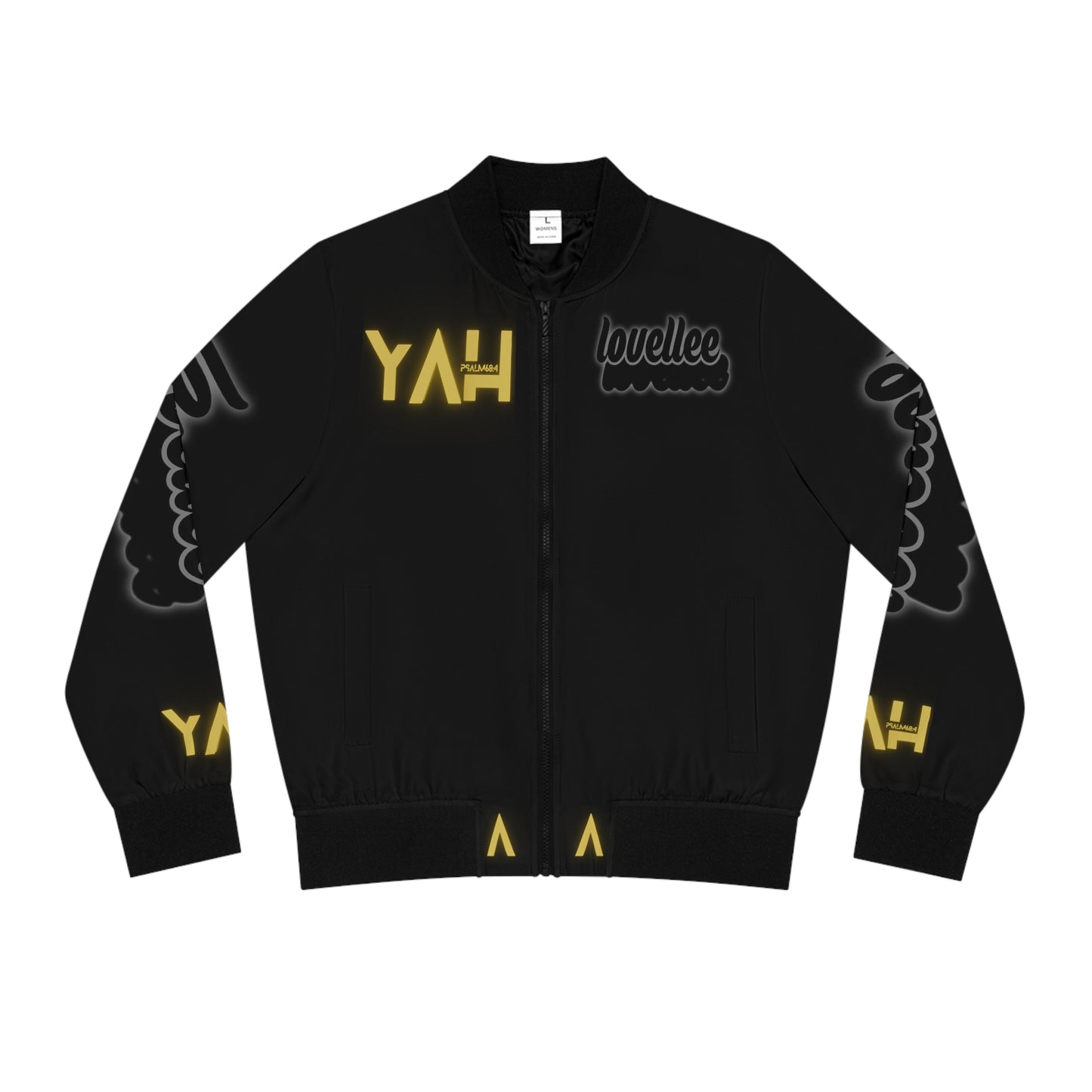 Alpha Yah Black on Black Bomber Jacket WOMEN