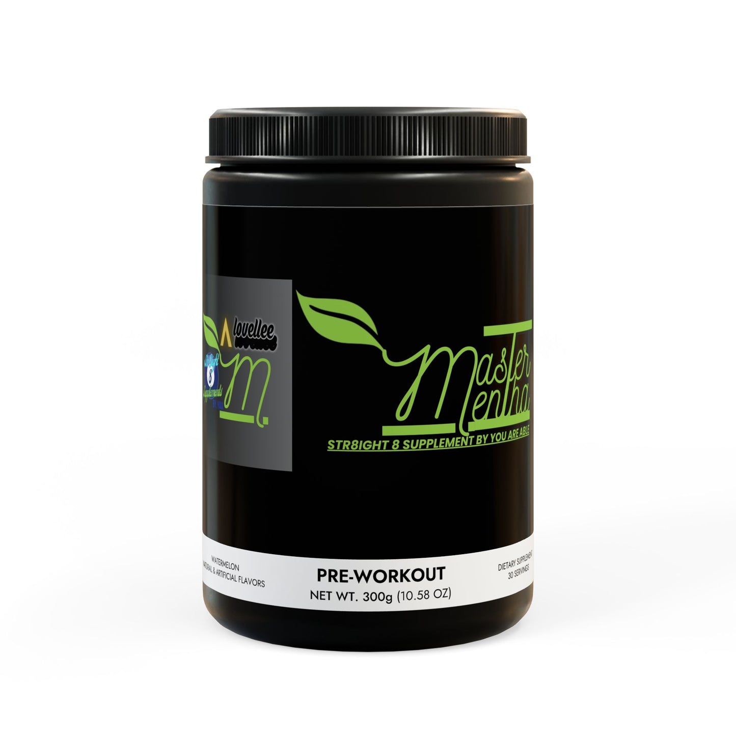 Str8ight 8 Master Pre-Workout Supplement, Watermelon (300g, 10.58oz)