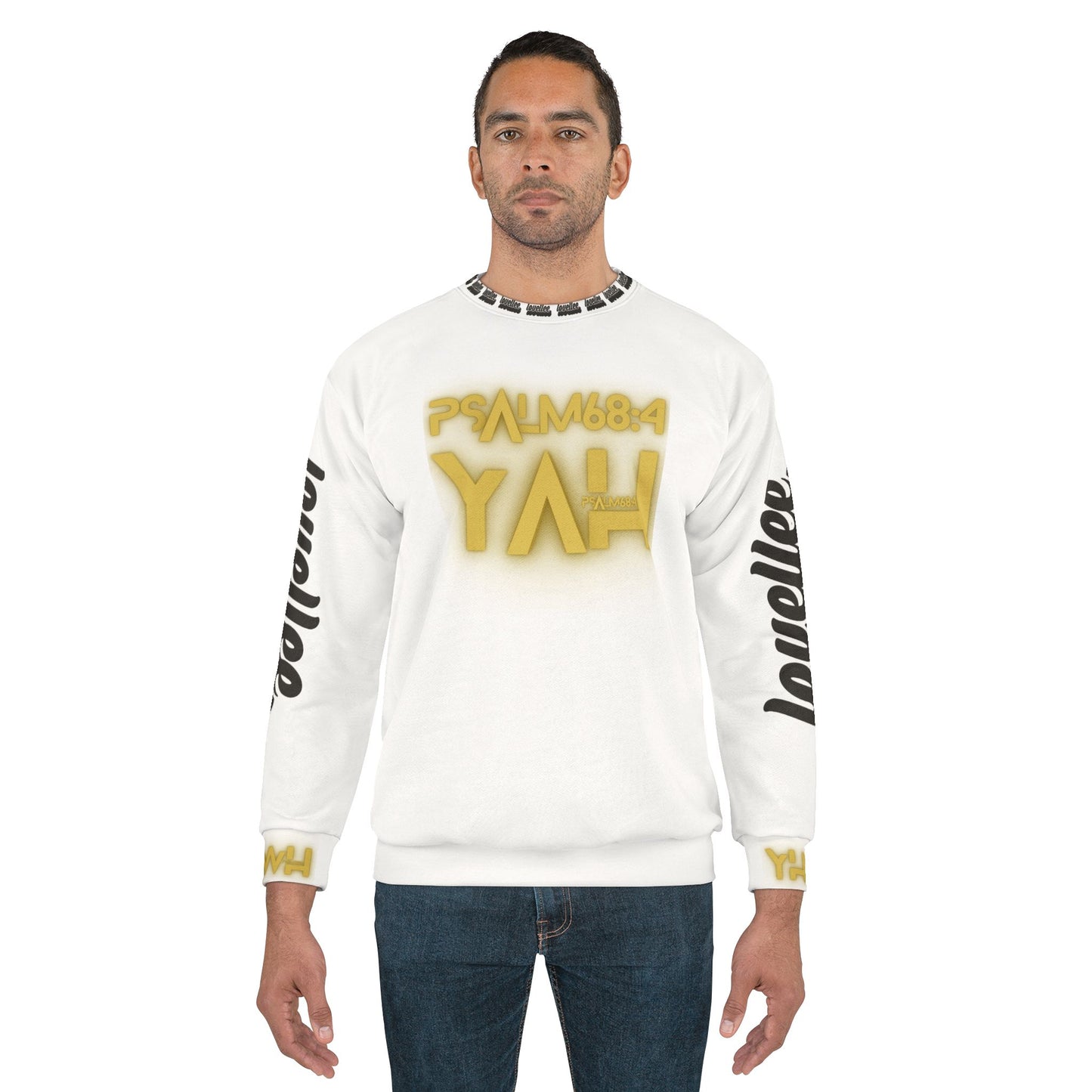 Alpha Yah Psalm 68 White Gold Sweatshirt