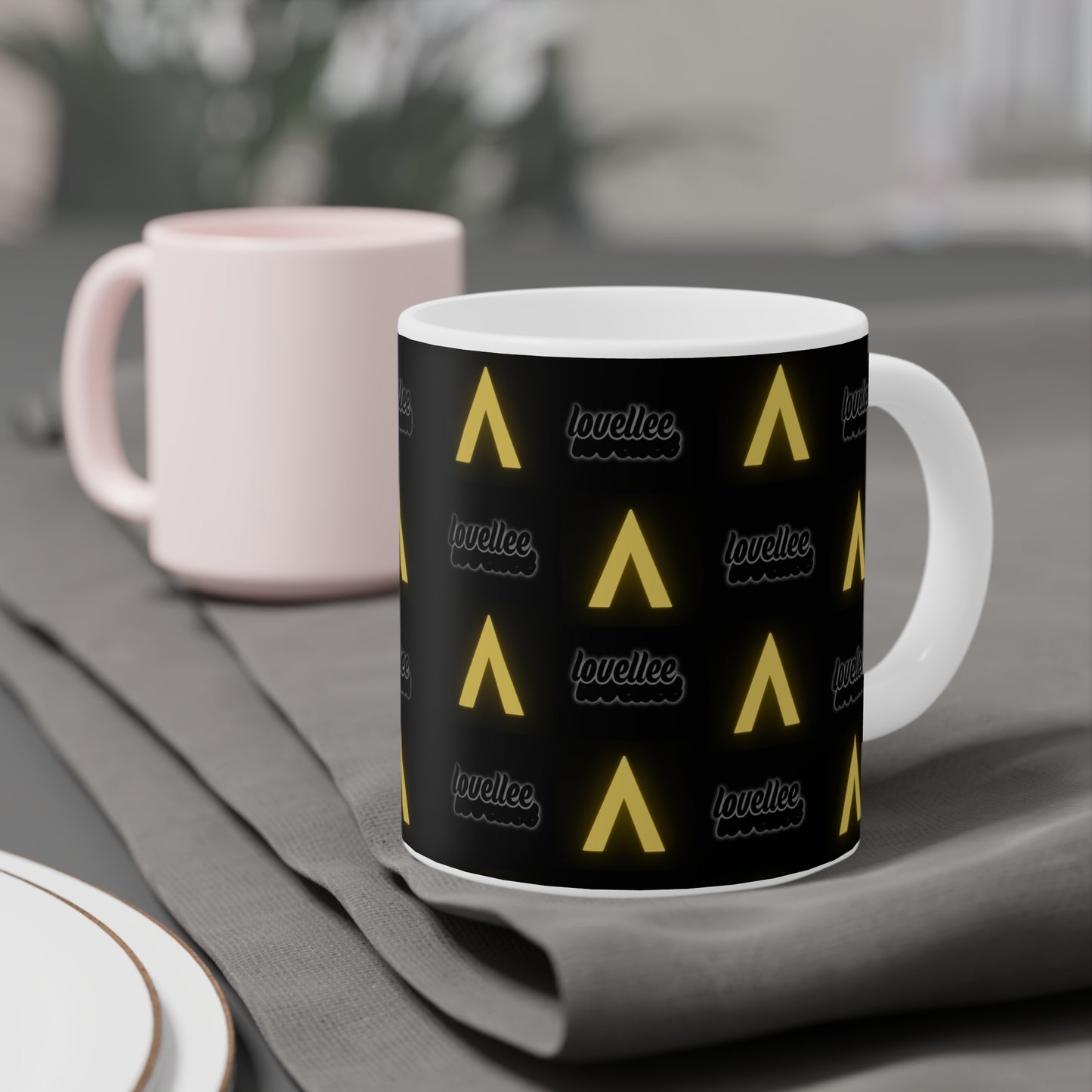 Alpha Lovellee Coffee Mug Black & Gold