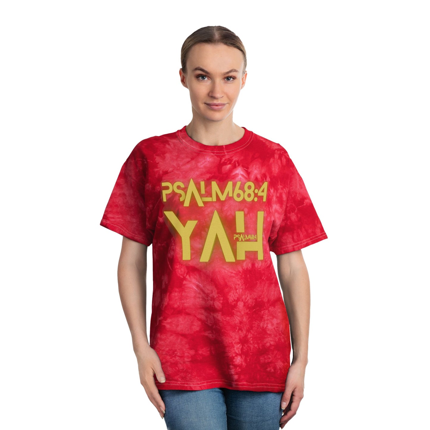 Alpha Yah 'Psalm 68:4' Tie-Dye Tee, Crystal